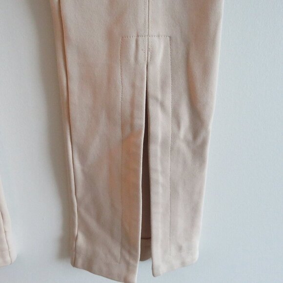 AARON & AMBER Tan Beige Split Hem Ponte Knit Stretch Pants - Women's Size S NWT - Picture 4 of 13